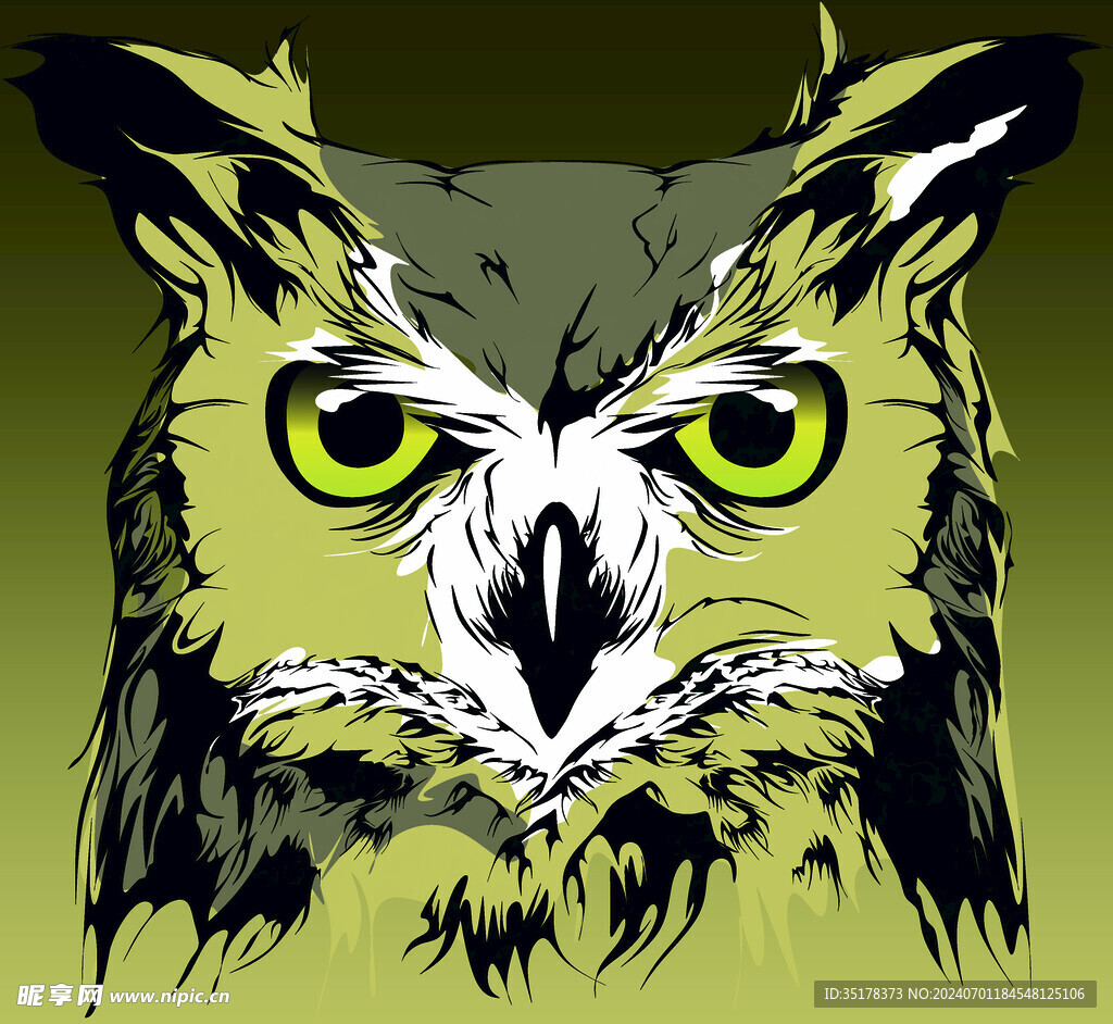 猫头鹰 卡通 渐变