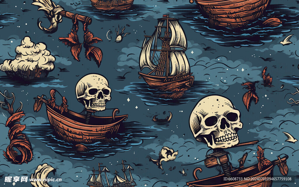 海盗船背景图案