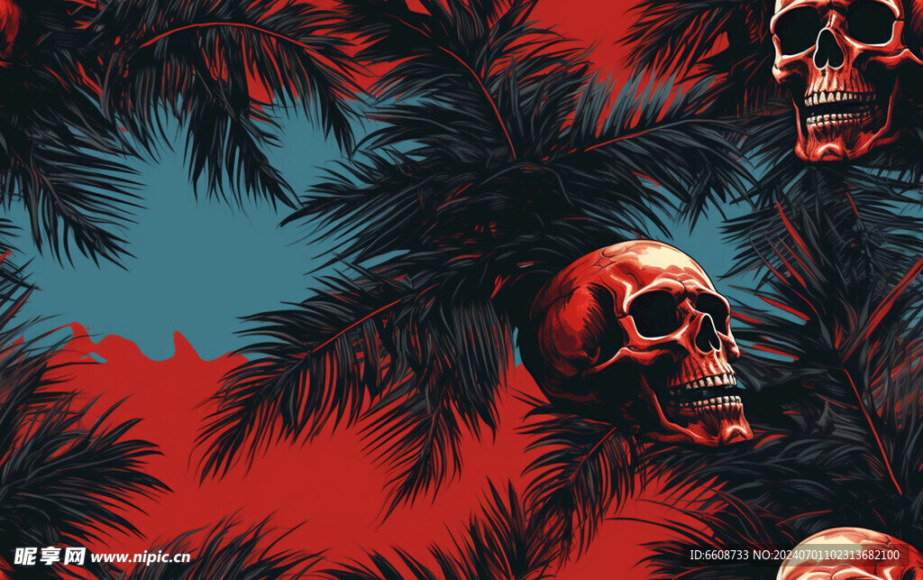 哥特朋克骷髅背景图案