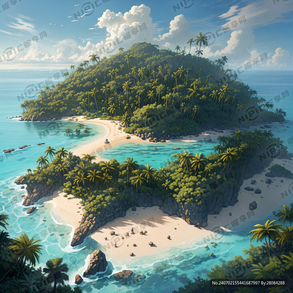 该岛被清澈的绿松石海水包围