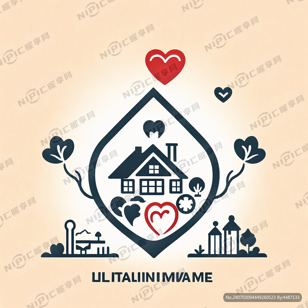 健康标识 要有房子 爱心