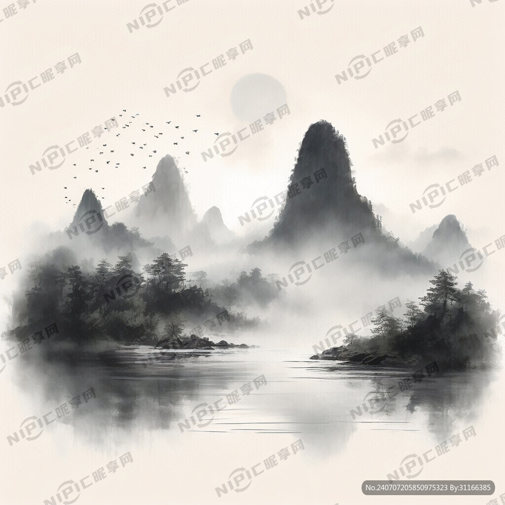 青山 绿水 晴天 迎客松