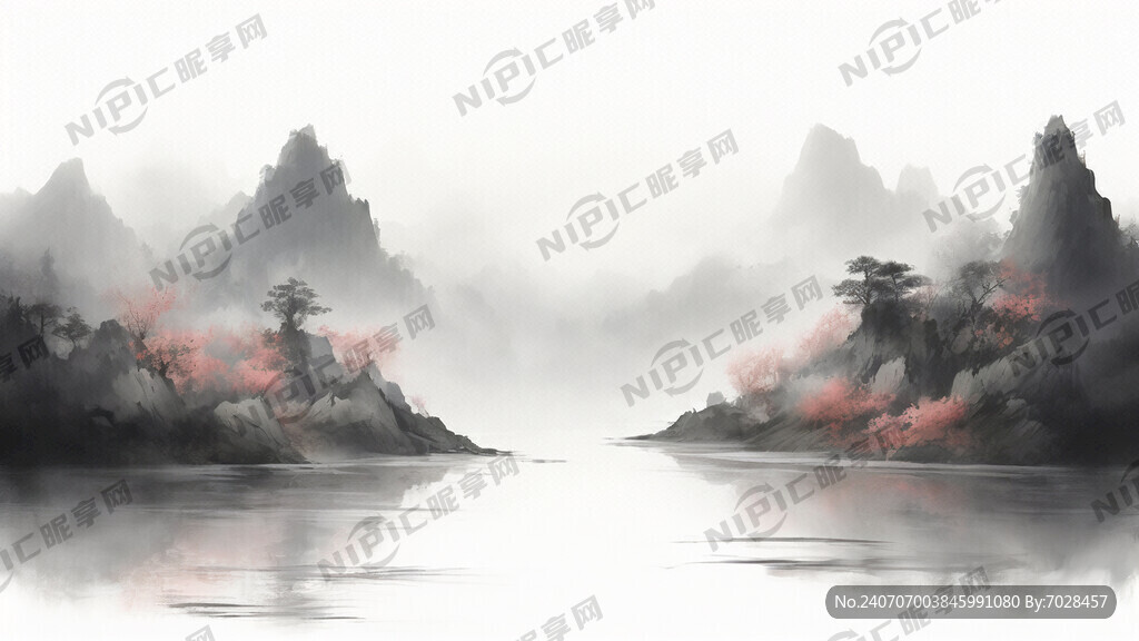 层层叠叠的山与飞花 飘渺虚幻