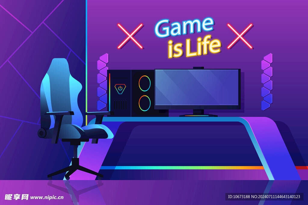 卡通电竞房高清图片