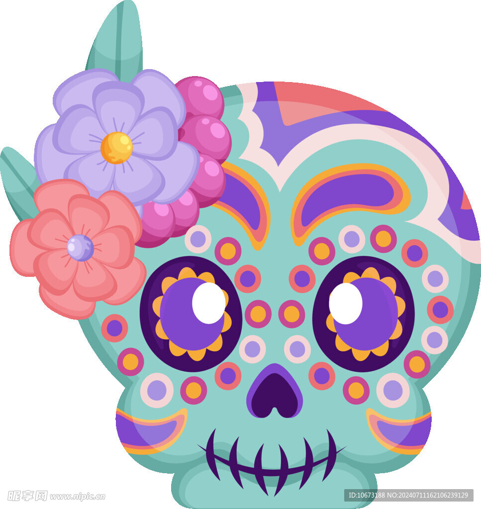 彩色骷髅高清图片