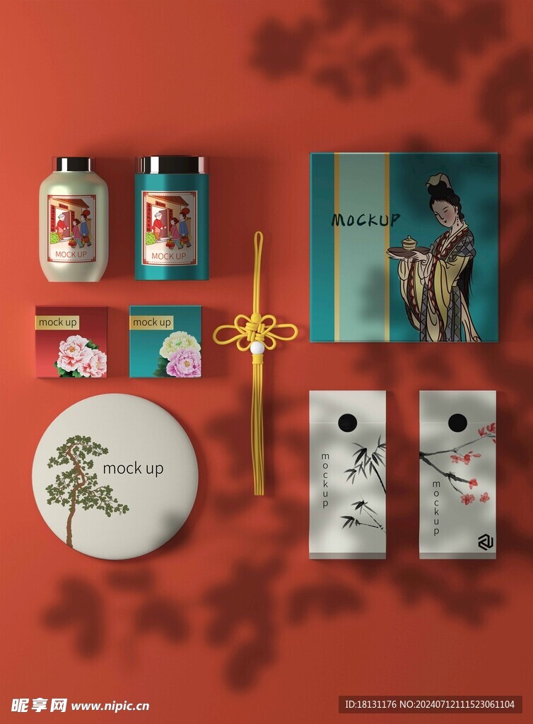 中式传统文创包装样机