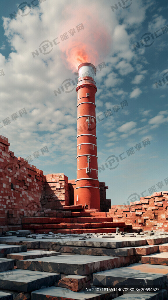 红色烟囱 砖头 舞台