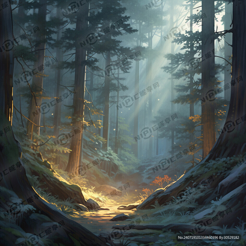 早晨 深山老林 光