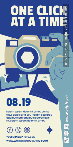 国际摄影日竖版海报