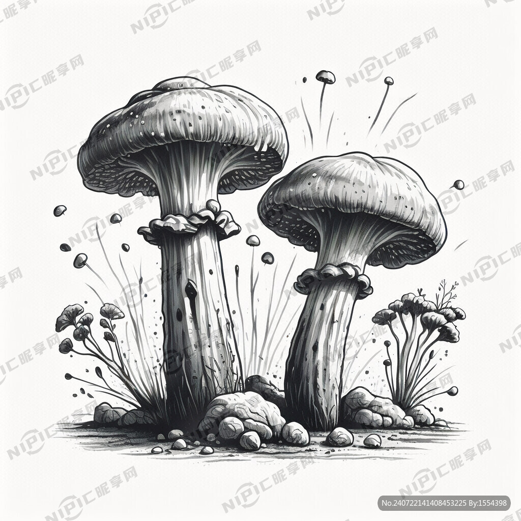 三个杏鲍菇简笔画