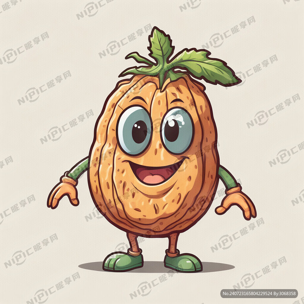 卡通拟人花生 质感 二次元