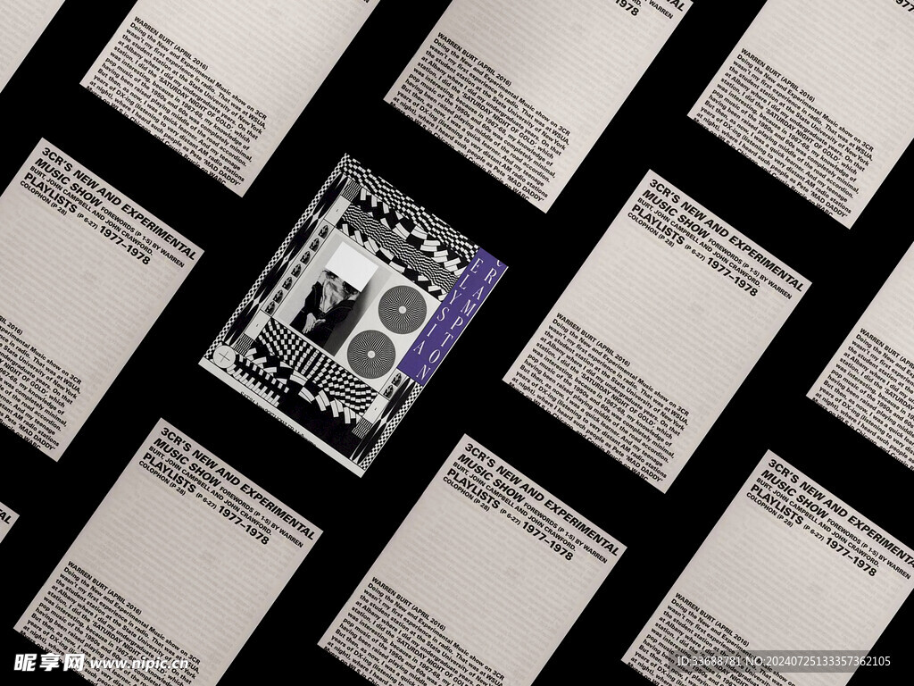 多张海报卡片VI展示贴图样机