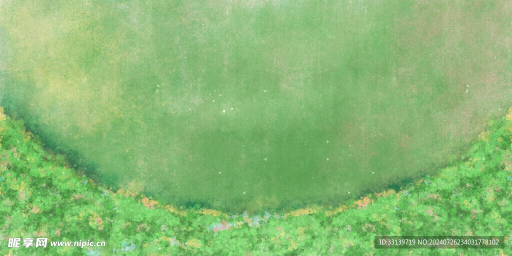 绿色草丛背景图国风肌理插画