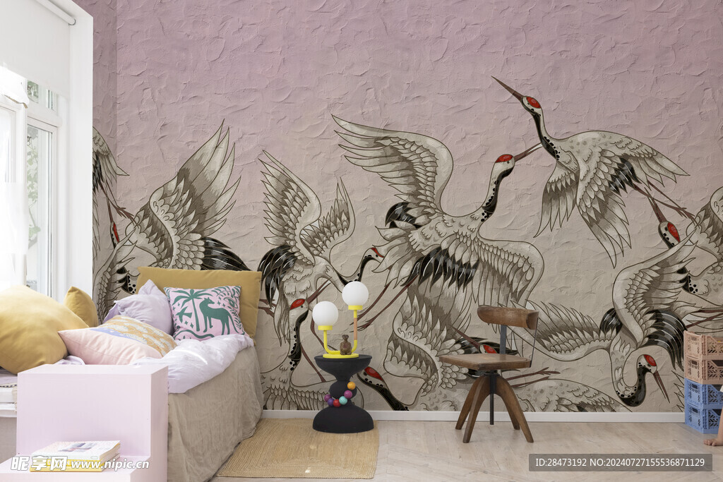 墙布壁画效果图图片