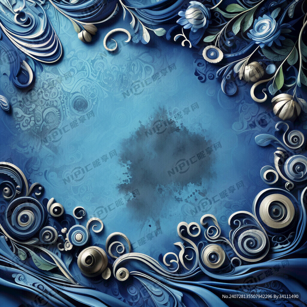 蓝色的背景 少数民族风格