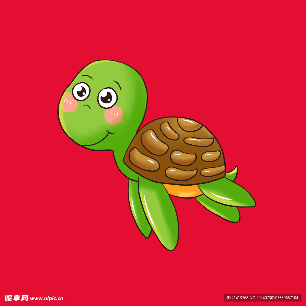 手绘卡通乌龟 