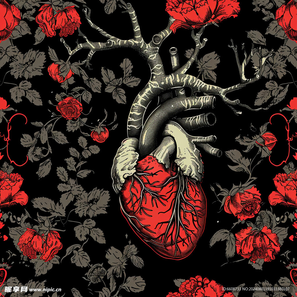 心脏背景图案素材