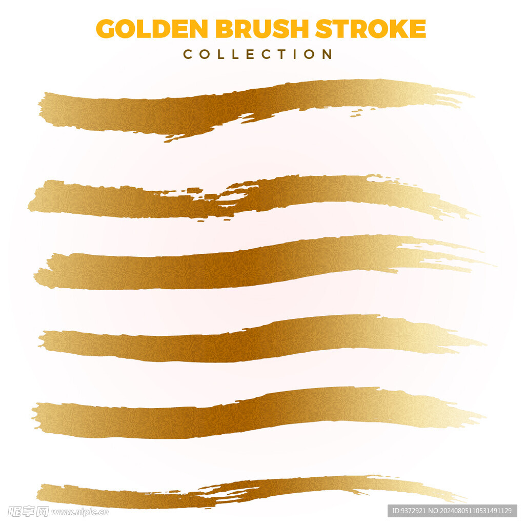 矢量金色质感笔触