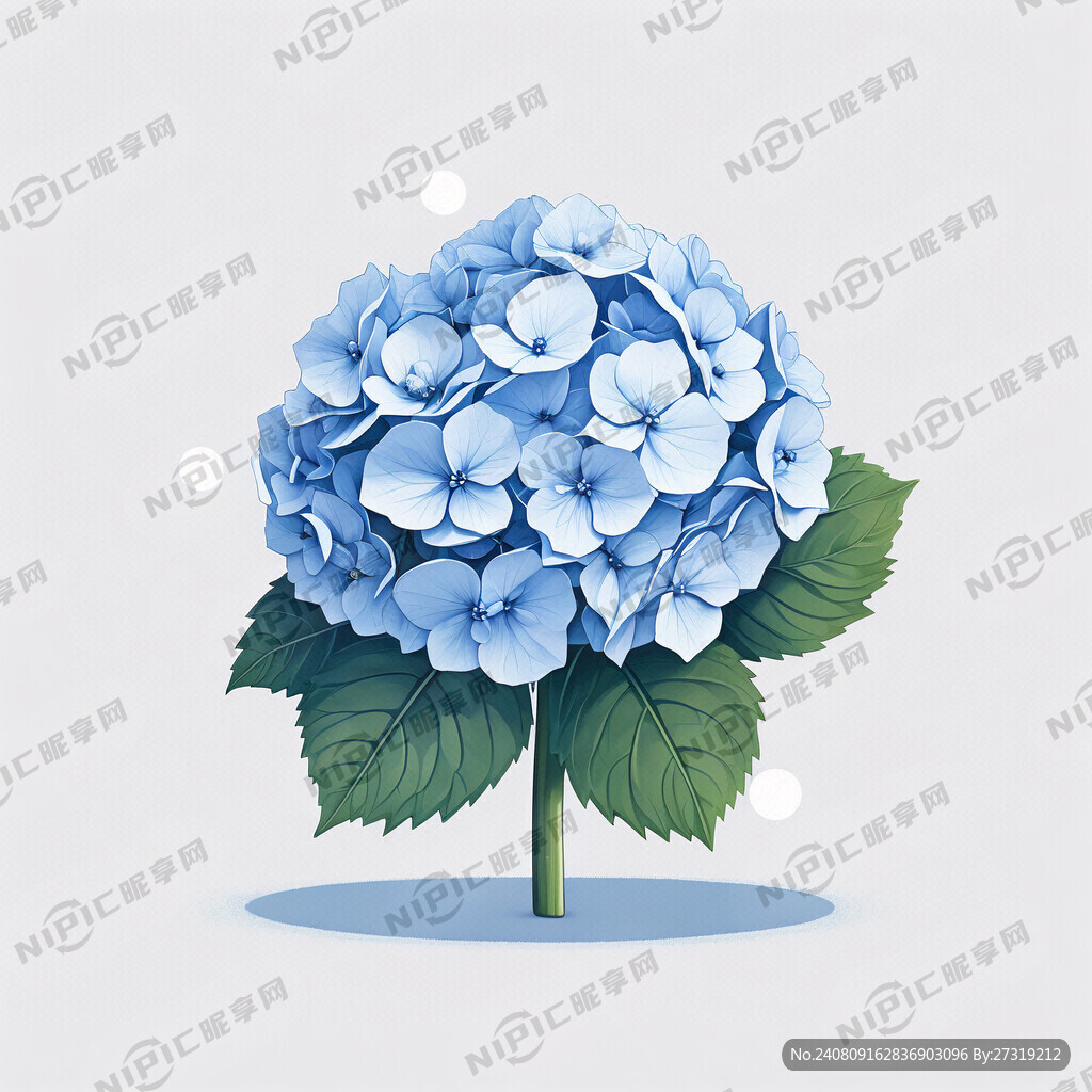 一朵绣球花 俏皮可爱 淡蓝色