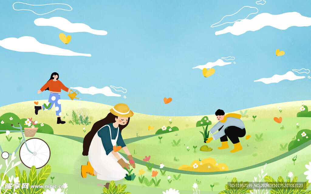 开心植树保护环境