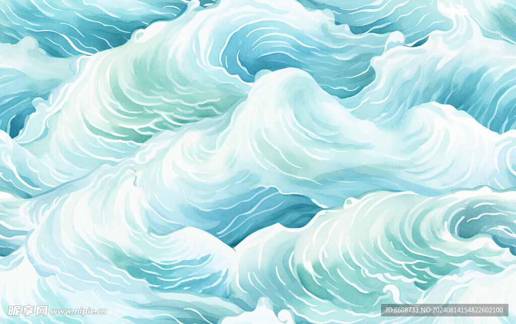 海浪抽象画背景素材