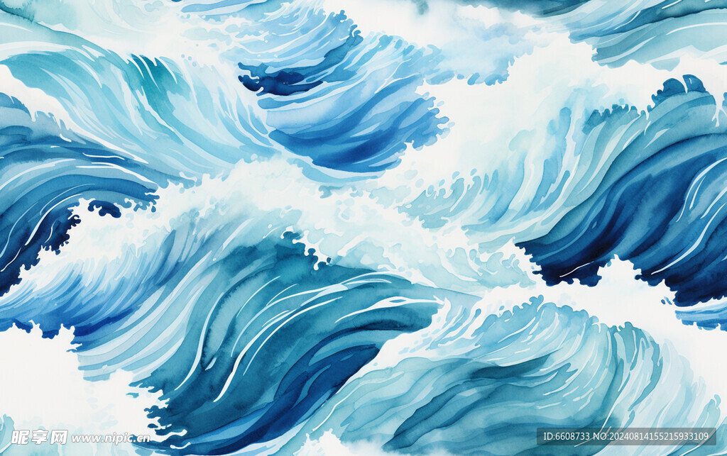 海浪抽象画背景素材