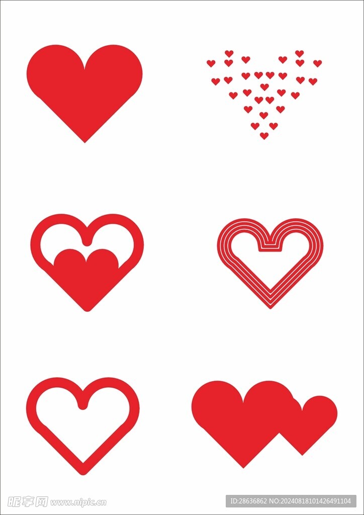 红色心型爱心图标