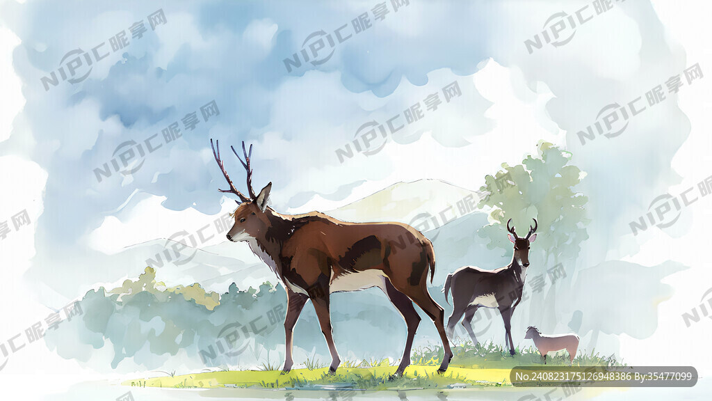 唯美卡通画 欧美画风 水彩