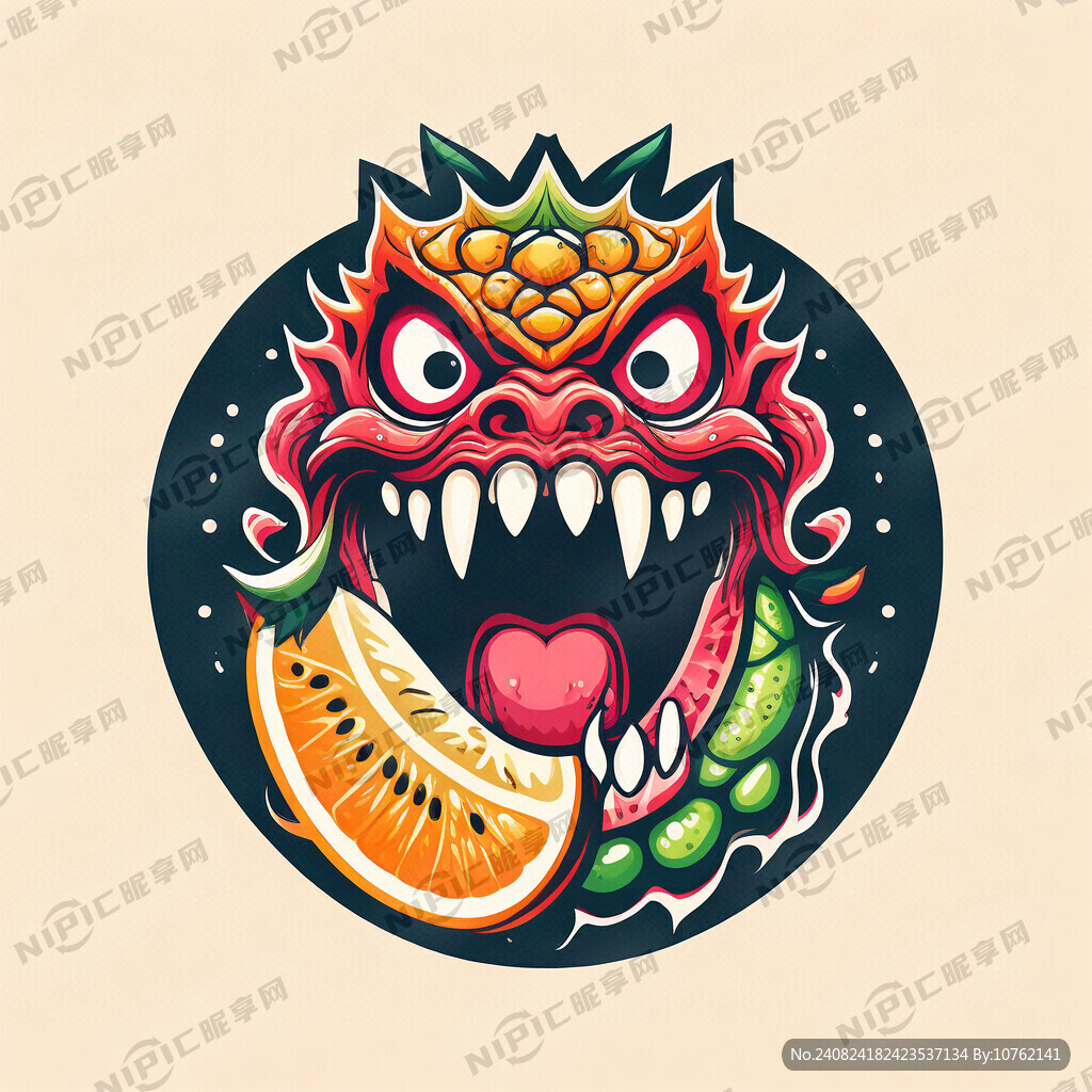 怪兽水果标志 怪兽吃水果流口水