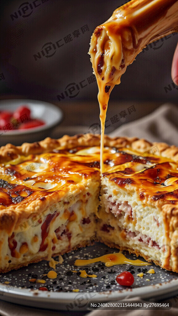 金色蛋挞酥皮 拉丝芝士肉派