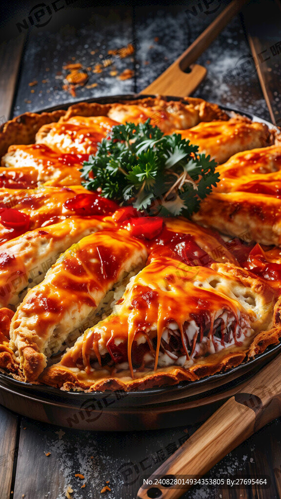 金黄色酥皮 英式芝士拉丝肉派