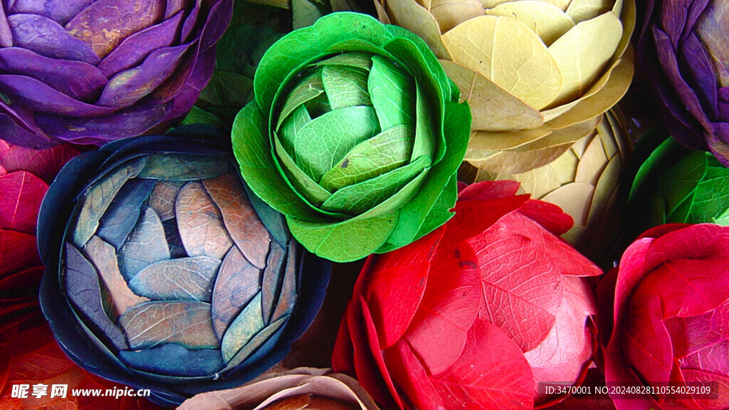 五彩折花意境图