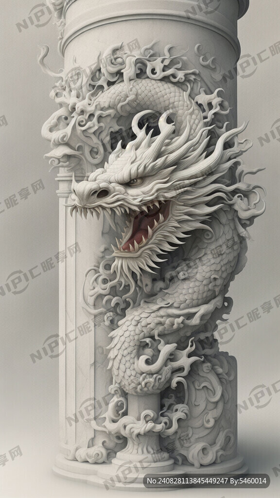 简单龙 绕柱 祥和 细节