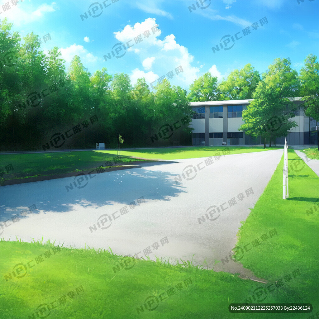 蓝天白云下 学校里 孩子们