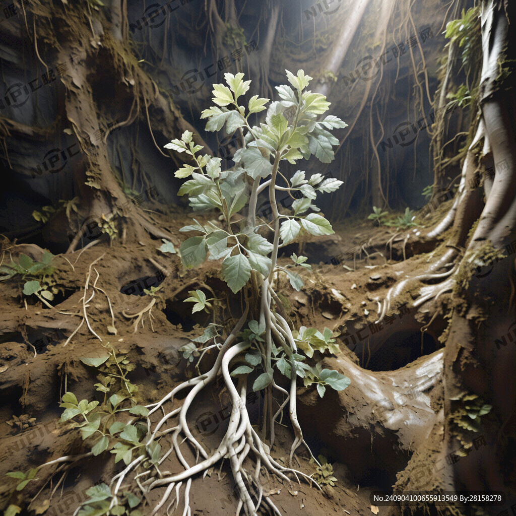 肥沃的土壤下生长这旺盛的毛细白