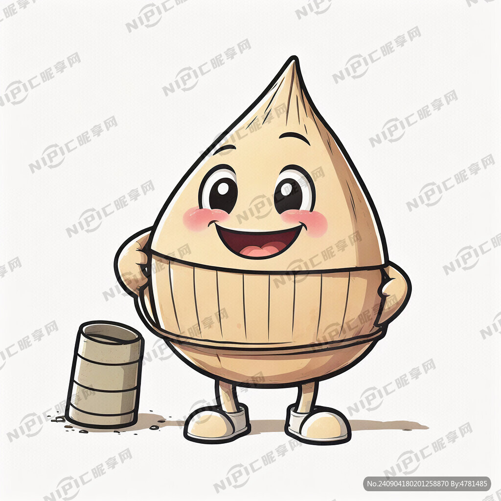 田螺卡通人物手举锥桶