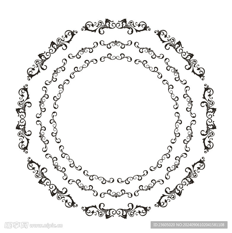 中国风矢量圆形花纹圆形图案