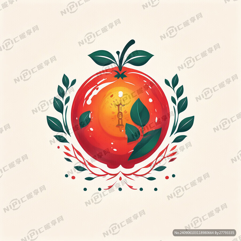公司标志主体是橙子 带叶子