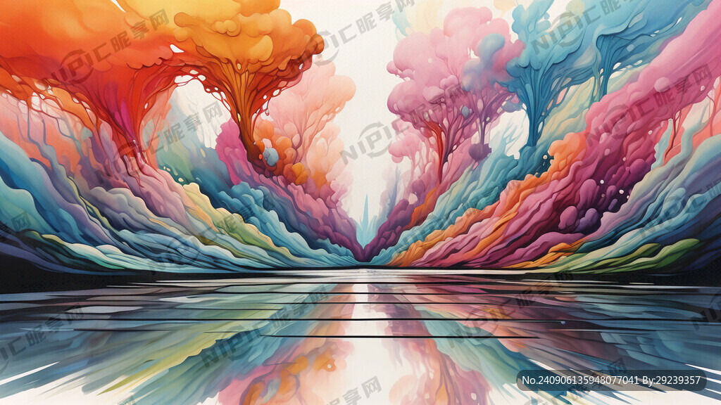 丙烯酸插画卡通抽象彩色涂鸦六留