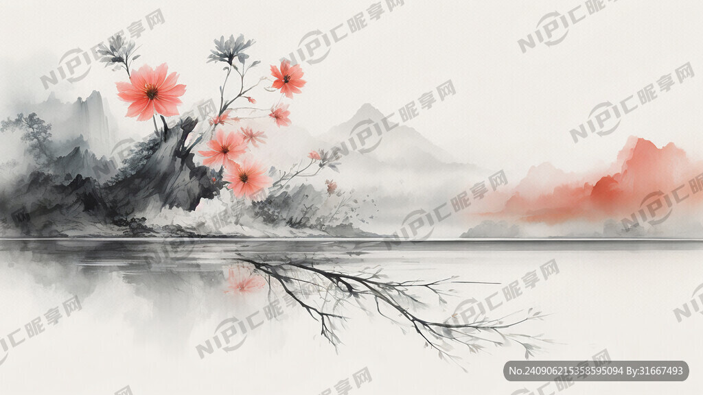 江海承底蕴 山河焕新彩 白色底