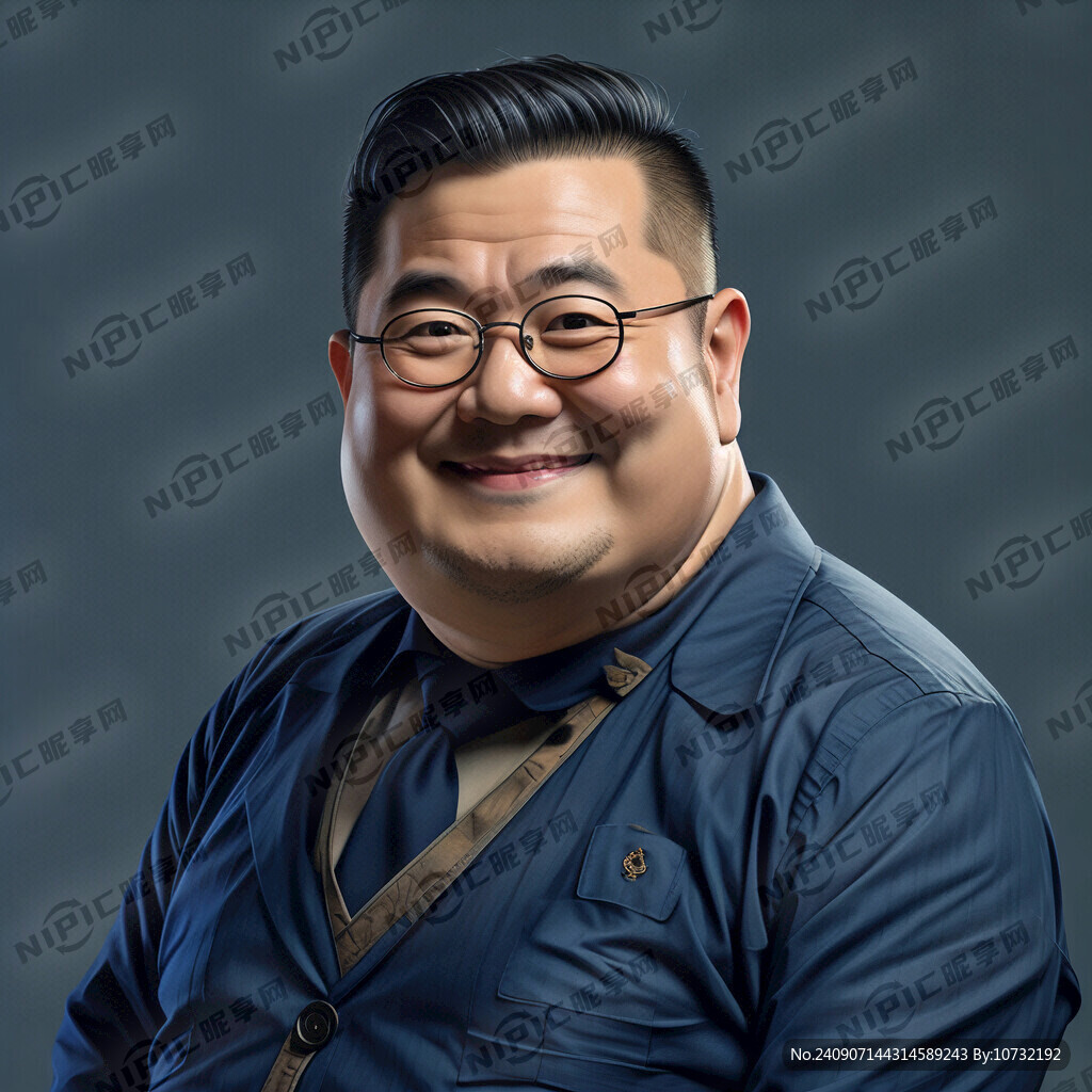 微胖中年男人 短头发 薄嘴唇