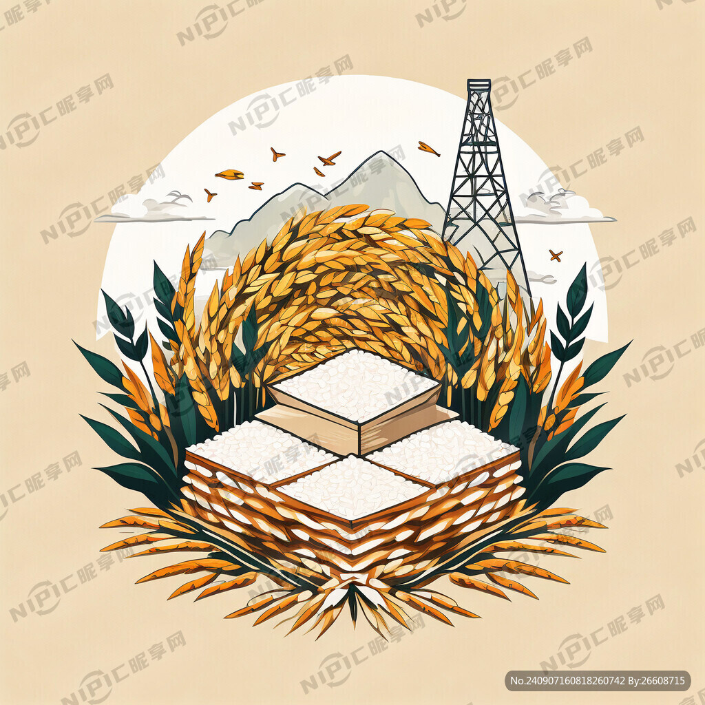 有 农耕 和 稻穗 矢量图 的