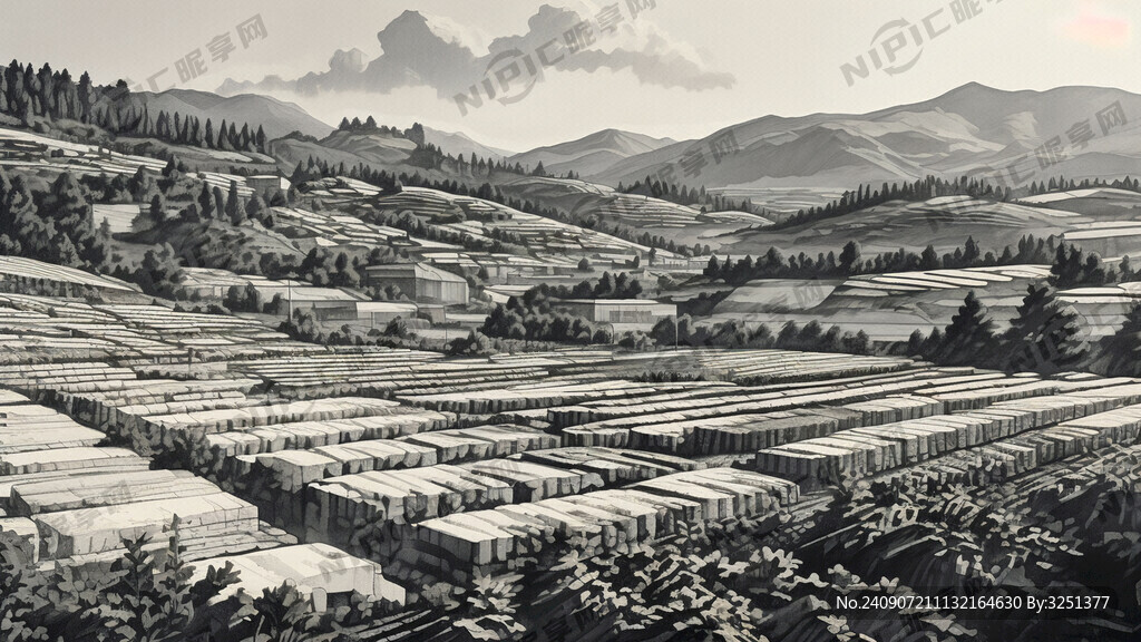 素描 高山蔬菜基地