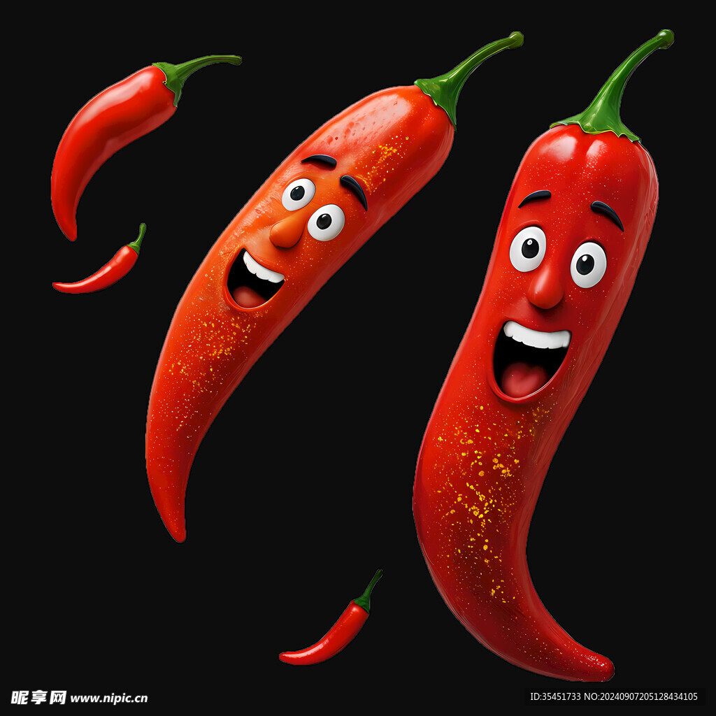 手绘卡通创意辣椒先生素材