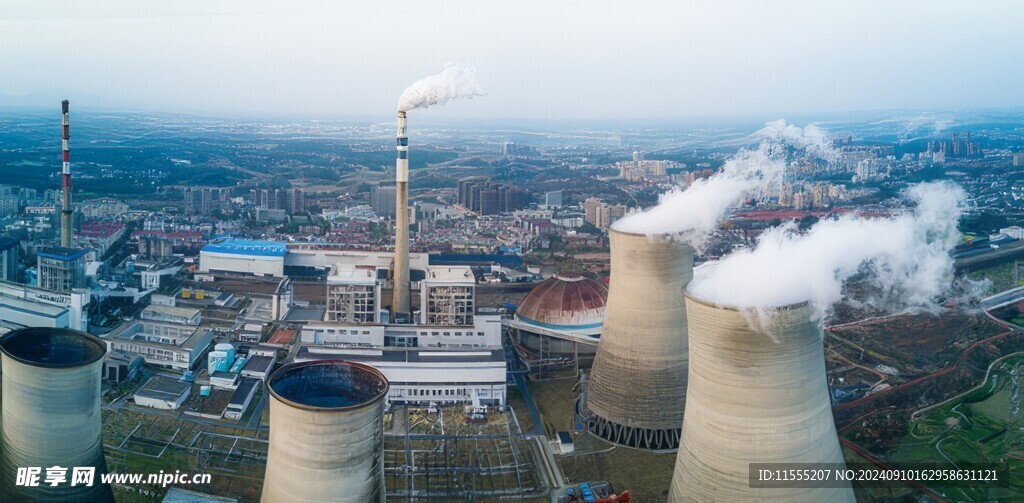 火力发电站燃煤发电厂冷却塔图片