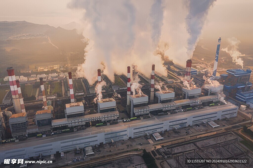 火力发电站燃煤发电厂冷却塔图片