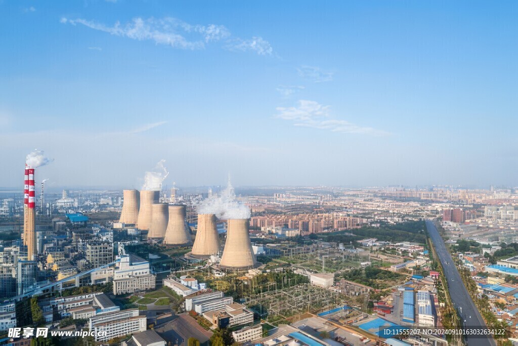 火力发电站燃煤发电厂冷却塔图片