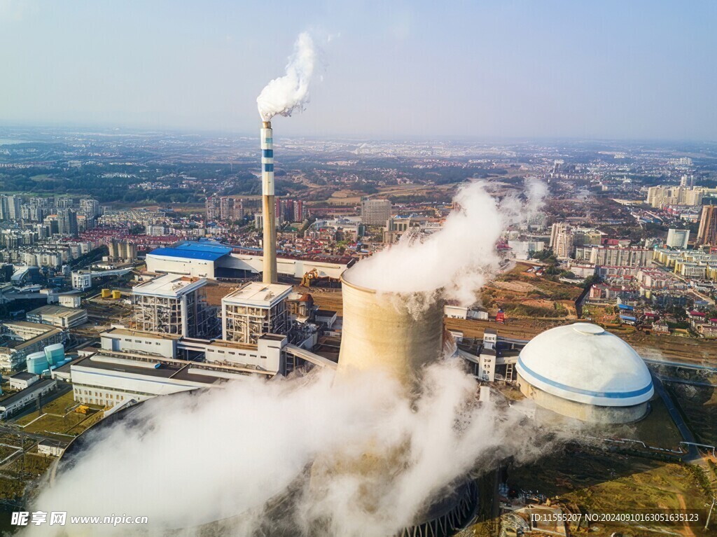 火力发电站燃煤发电厂冷却塔图片