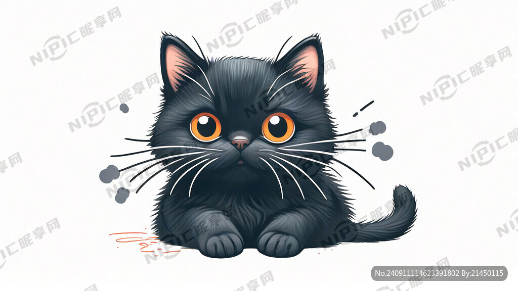 一只可爱黑猫 拟人造型 表情包