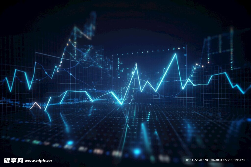 财务数据图表统计全息影像